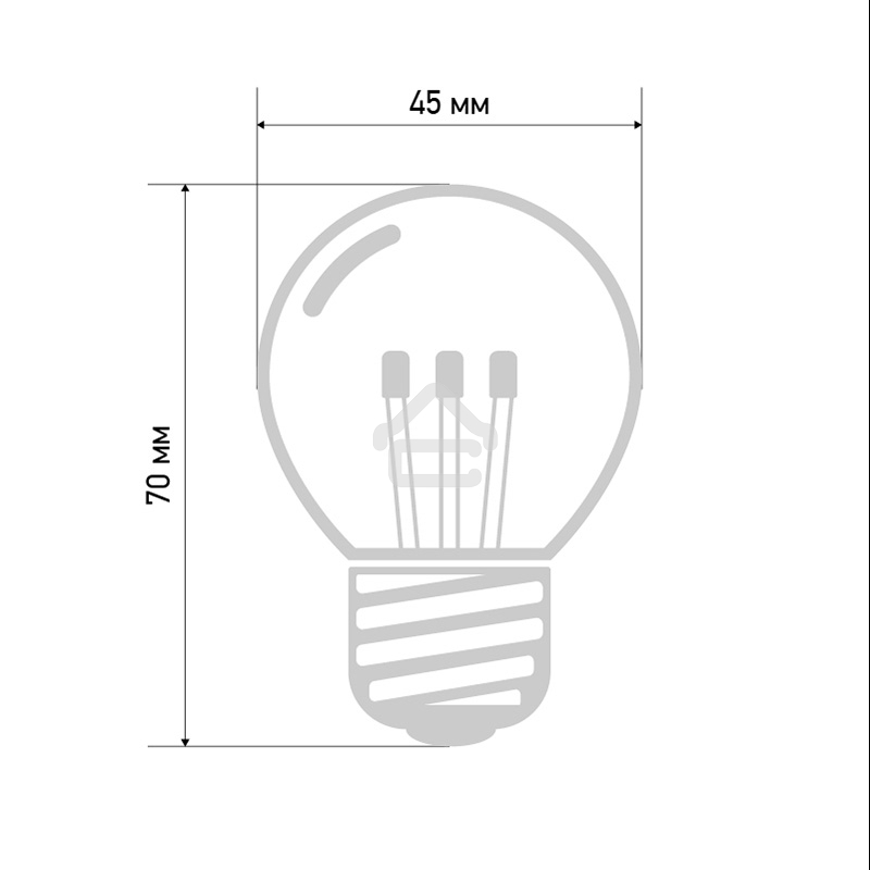 Лампа шар Neon-night e27 6 LED Ø45мм - теплый белый, прозрачная колба, эффект лампы накаливания
