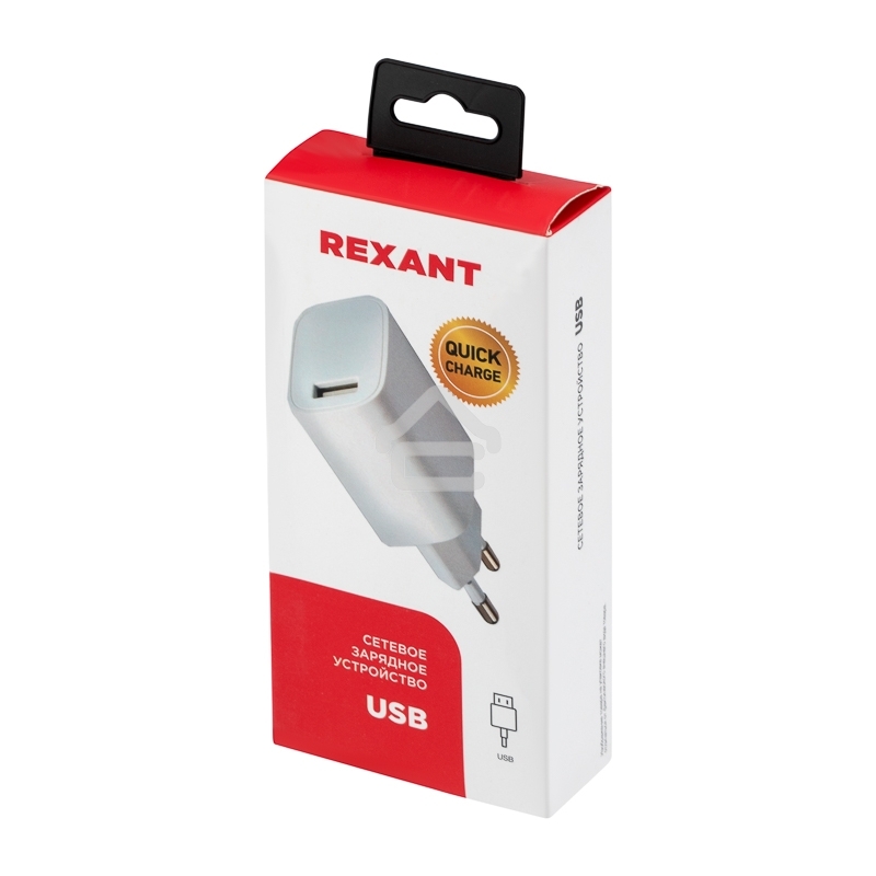 Сетевое зарядное устройство Rexant USB 5V, 3 A с Quick charge, белый