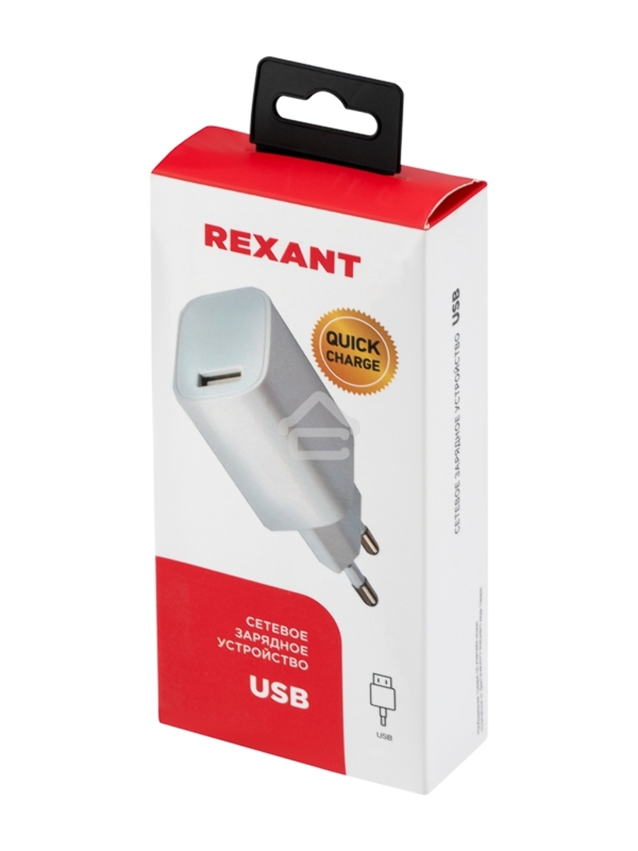 Сетевое зарядное устройство Rexant USB 5V, 3 A с Quick charge, белый