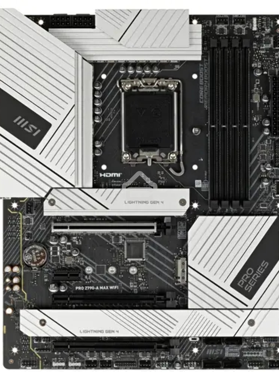 Материнская плата MSI PRO Z790-A MAX WIFI, LGA 1700, Intel Z790, 4xDDR5, 6xSATA, 4xM.2, 1xPCI-E 5.0 x16, 1xPCI-E 4.0 x16, 1xPCI-E 3.0 x16, 1xPCI-E x1, 1xHDMI, 1xDP, 1x2.5Gb LAN, 2xUSB-A 2.0, 2xUSB-A 3.2 Gen 1, 3xUSB-A 3.2 Gen 2, 1xUSB-C 3.2 Gen 2x2, 5x3.5