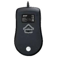 Мышь проводная Acer OMW136 черный, 1200 dpi, USB, кнопки - 3