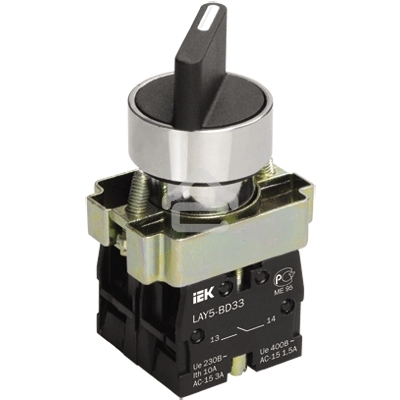 Переключатель LAY5-BD25 на 2 полож. черный I-O станд. ручка ИЭК BSW60-BD-2-K02