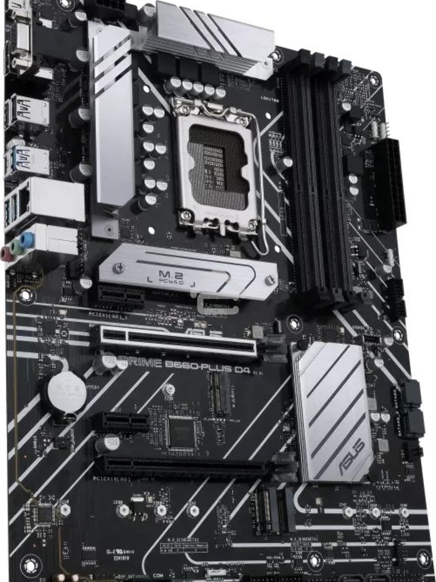Материнская плата ASUS PRIME B660-PLUS D4, Socket LGA 1700, Intel B660, 4xDDR4, 4xSATA, 3xM.2, 1xPCIe 4.0 x16, 1xPCIe 3.0 x4, 1xHDMI, 1xDP, 1xVGA, 1x 1Gb LAN, 1xUSB-C 3.2 Gen 2x2, 2xUSB-A 3.2 Gen 2, 1xUSB-A 3.2 Gen 1, 2xUSB-A 2.0, 7.1, ATX