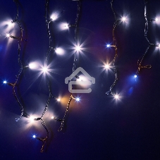 Гирлянда Neon-night Айсикл (Бахрома) светодиодная 5х0,7 м, с эффектом мерцания, 152 LED, черный провод каучук, белое свечение