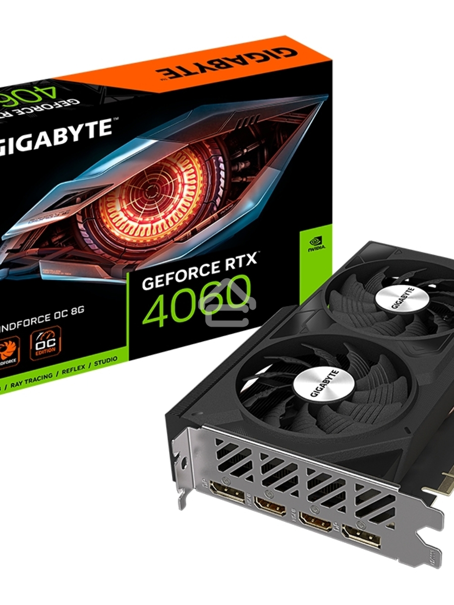 Видеокарта Gigabyte NVIDIA GeForce RTX 4060 8Gb 128bit GDDR6 2475/17000 HDMIx2 DPx2 HDCP Ret GV-N4060WF2OC-8GD