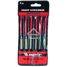 Набор надфилей Matrix алмазных 140х70х3 6шт master