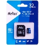 Флеш карта microSDHC 32GB Netac P500 <NT02P500STN-032G-R>  (с SD адаптером) 80MB/s