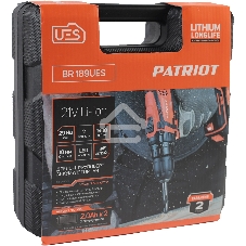 Дрель-шуруповерт аккумуляторная Patriot BR 189UES, Аккумуляторная, 21В, 2 АКБ, Кейс