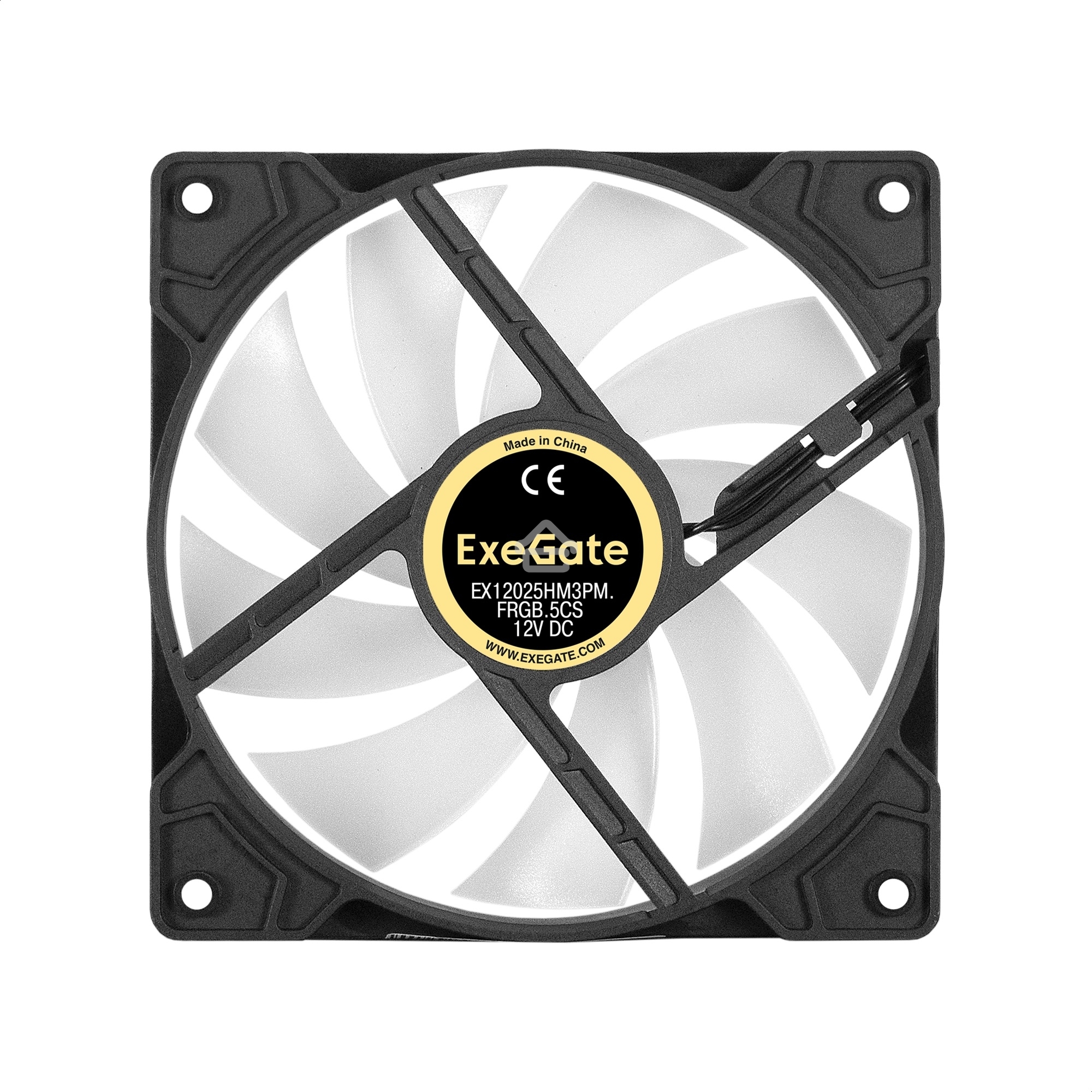 Вентилятор для корпуса ExeGate EX12025HM3PM.FRGb.5CS черный, 120 мм, 1200 об/мин, 24 дБ, 3 pin