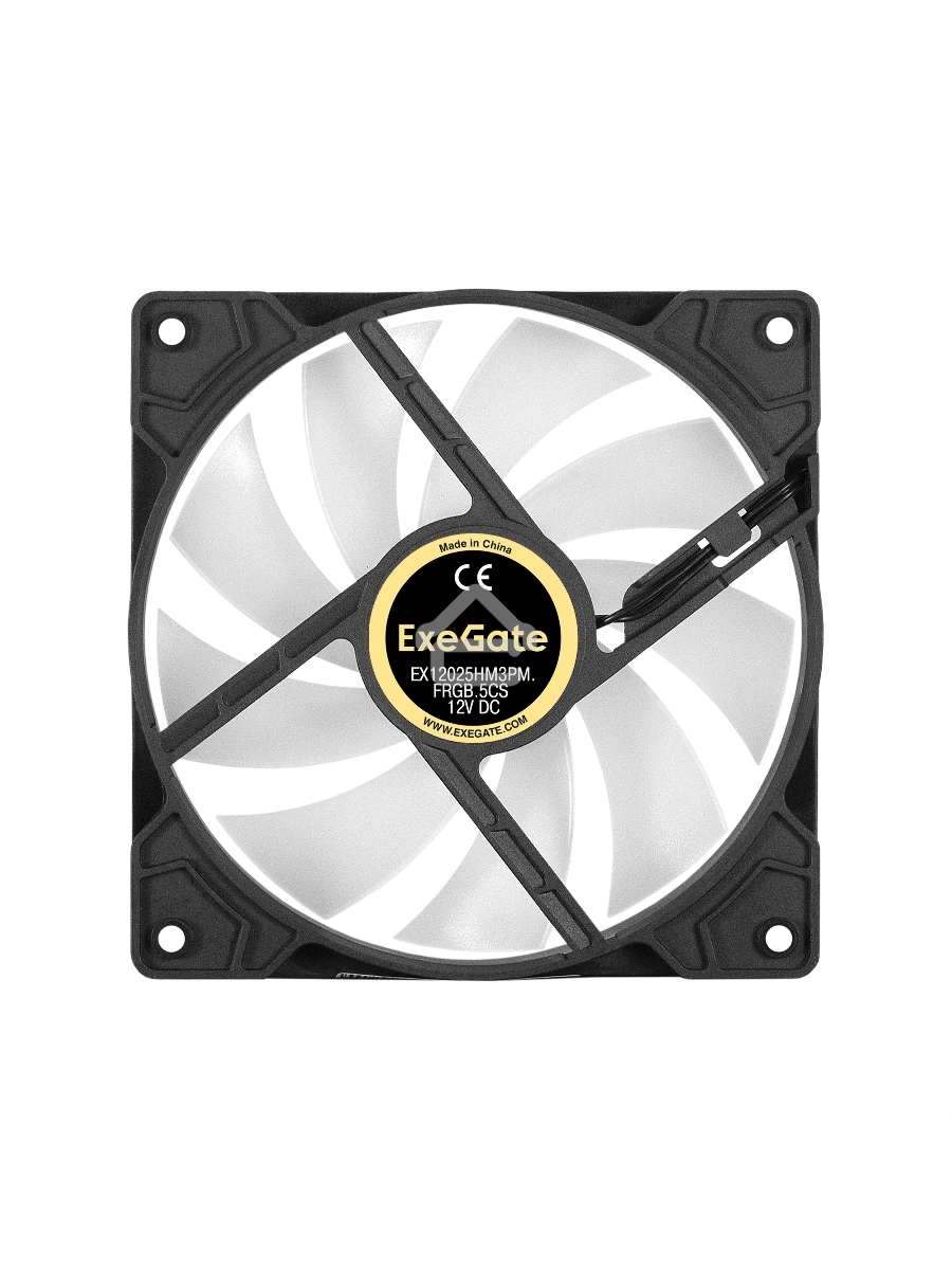 Вентилятор для корпуса ExeGate EX12025HM3PM.FRGB.5CS черный, 120 мм, 1200 об/мин, 24 дБ, 3 pin
