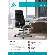 Кресло руководителя Бюрократ _VEGA черный кожа крестов. алюминий