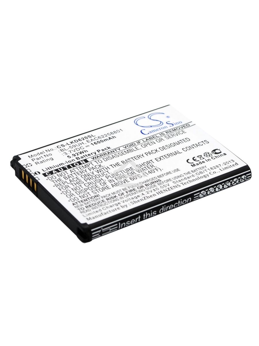 Аккумулятор CameronSinoCS-LKD620SL BL-59UH для LG G2 Mini D618 3.7V / 1600mAh / 5.92Wh