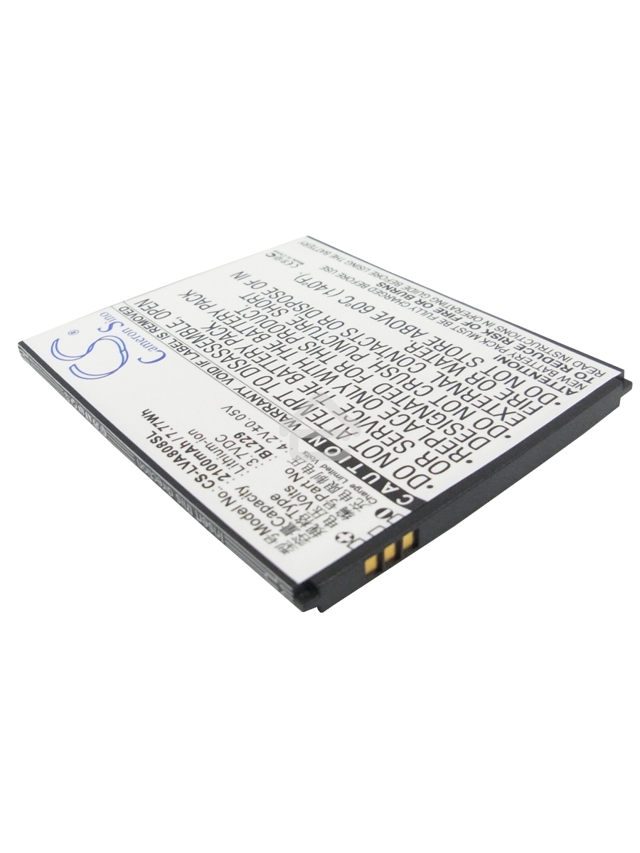 Аккумулятор CameronSinoCS-LVA808SL BL229 для Lenovo A806/A806T/A8 3.7V / 2100mAh / 7.77Wh