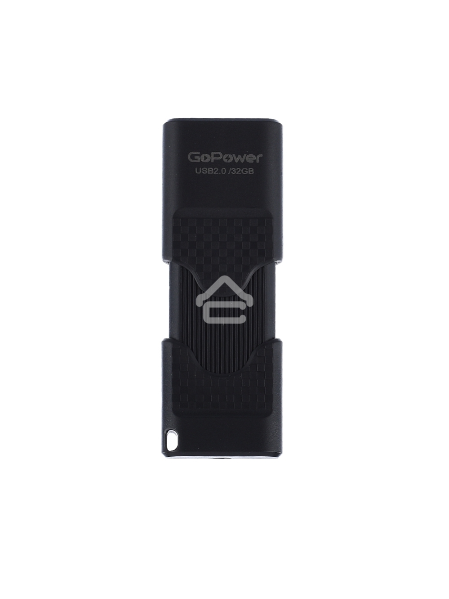 Флеш диск GoPower SLIDER 32GB USB2.0 пластик черный матовый (1/50/1000)