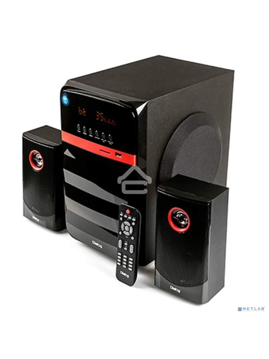 Колонки Dialog Progressive AP-240B BLACK - акустические колонки 2.1, 50W+2*10W RMS, Bluetooth, USB+SD reader