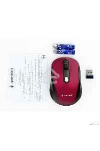 Мышь беспроводная Gembird MUSW-420-1 красный, 1600 dpi, радиоканал, USB, кнопки - 4