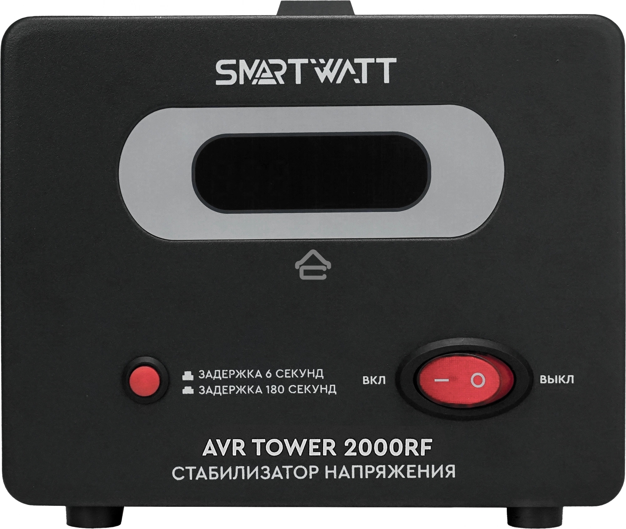 Напольный стабилизатор напряжения SMARTWATT AVR TOWER 2000RF (140W - 260W, 2000VA, 2 кВт, 50-60 Гц, розеток - 2, LED-дис