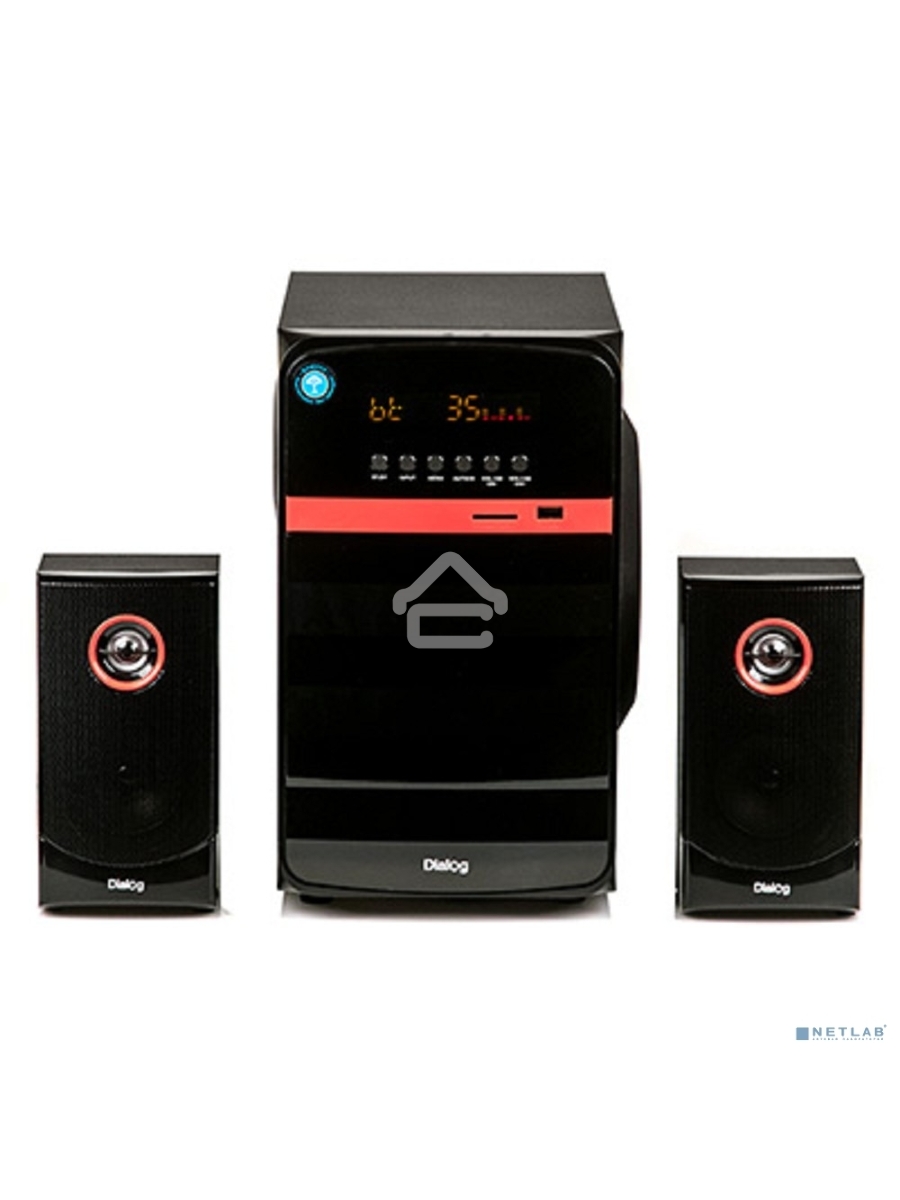 Колонки Dialog Progressive AP-240B BLACK - акустические колонки 2.1, 50W+2*10W RMS, Bluetooth, USB+SD reader