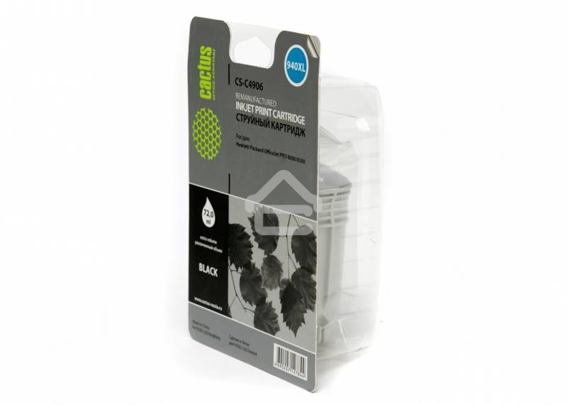Картридж струйный Cactus CS-C4906 №940 черный (72 мл) для HP OfficeJet PRO 8000/8500
