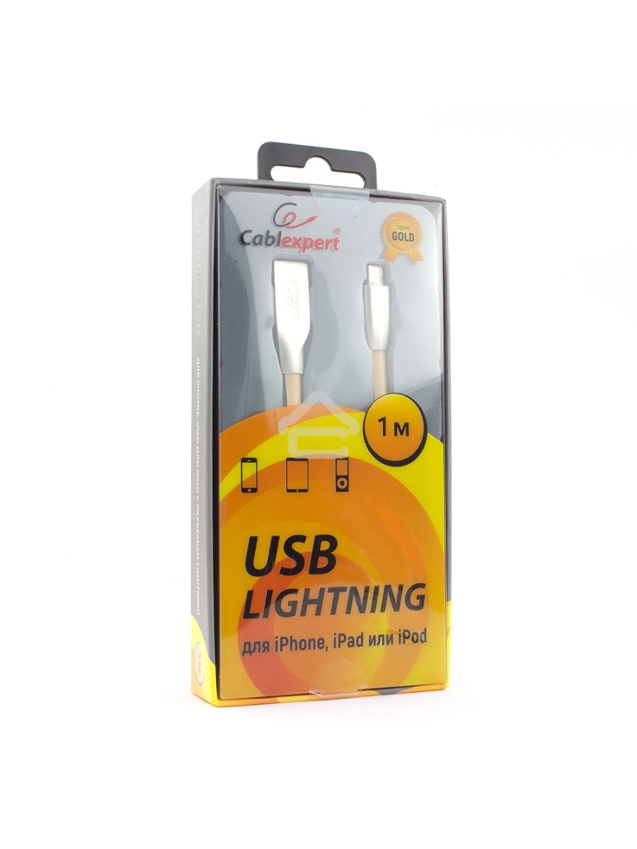 Кабель Cablexpert для Apple CC-G-APUSB01Gd-1M, AM/Lightning, серия Gold, длина 1м, золотой, блистер
