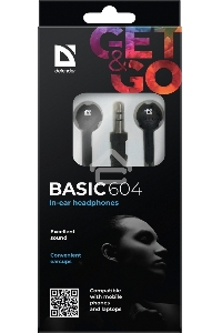 Наушники Defender Basic 604 вставки  черный