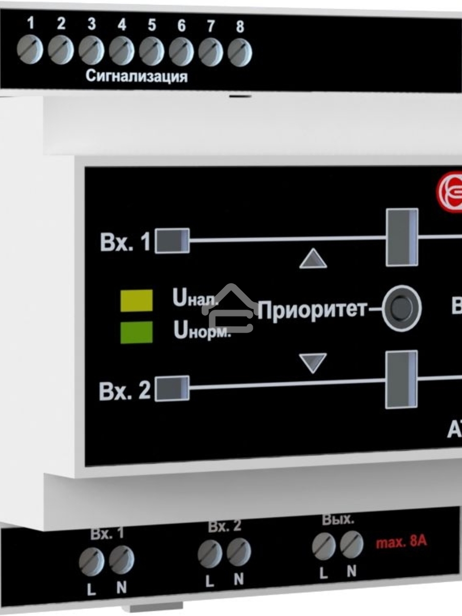 Электронно-механический АВР Elemy ATS-3102 4DIN ввод:2xвинтовая клема выход:1xвинтовая клема8A серый