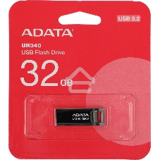 Флешка USB ADATA UR340 (AROY-UR340-32GbK), 32Gb, USB 3.2, R/W 100/30, черный