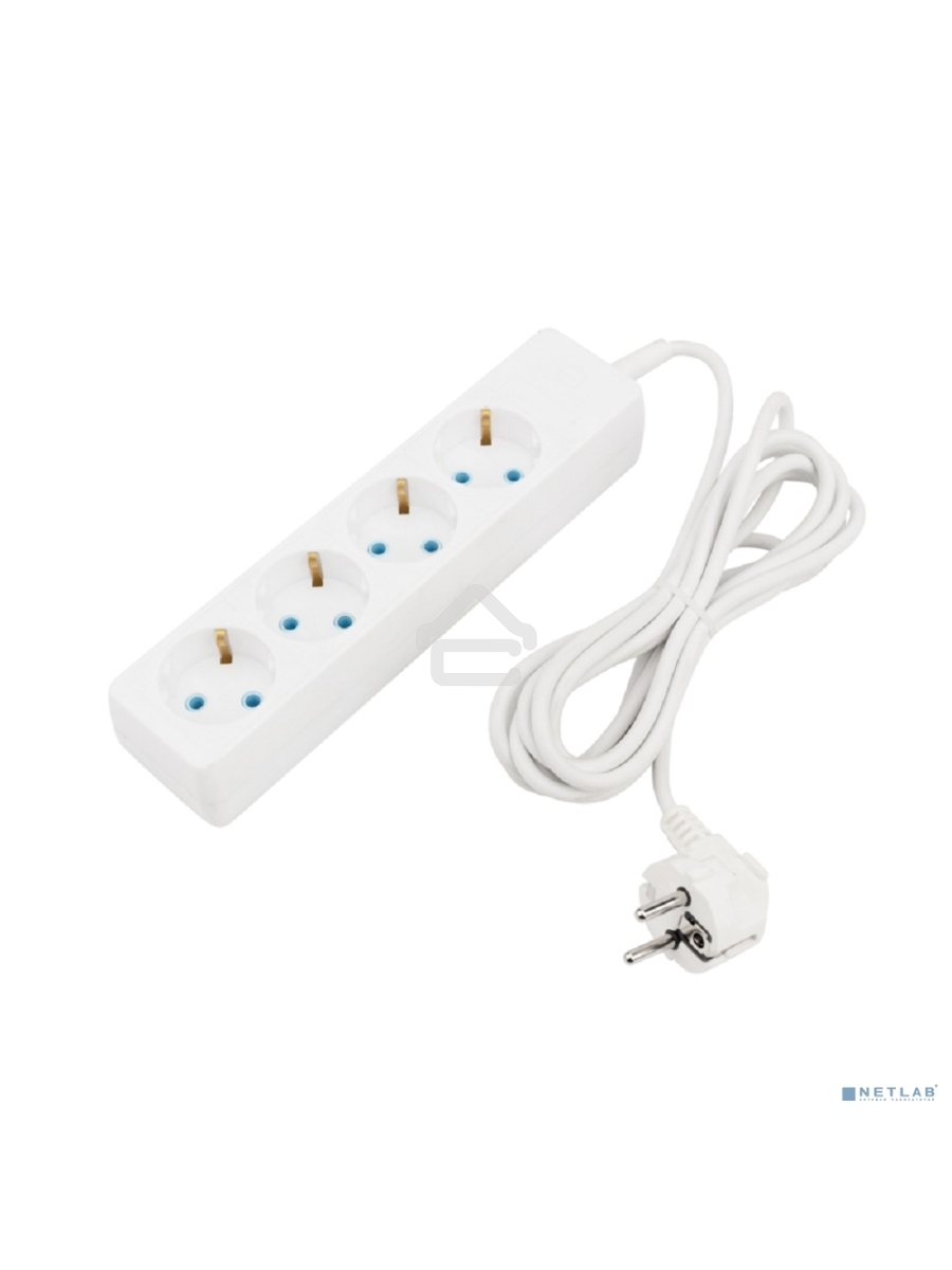 Удлинитель PROconnect 4 гнезда, 3 м, 3х0.75 мм², с/з, белый
