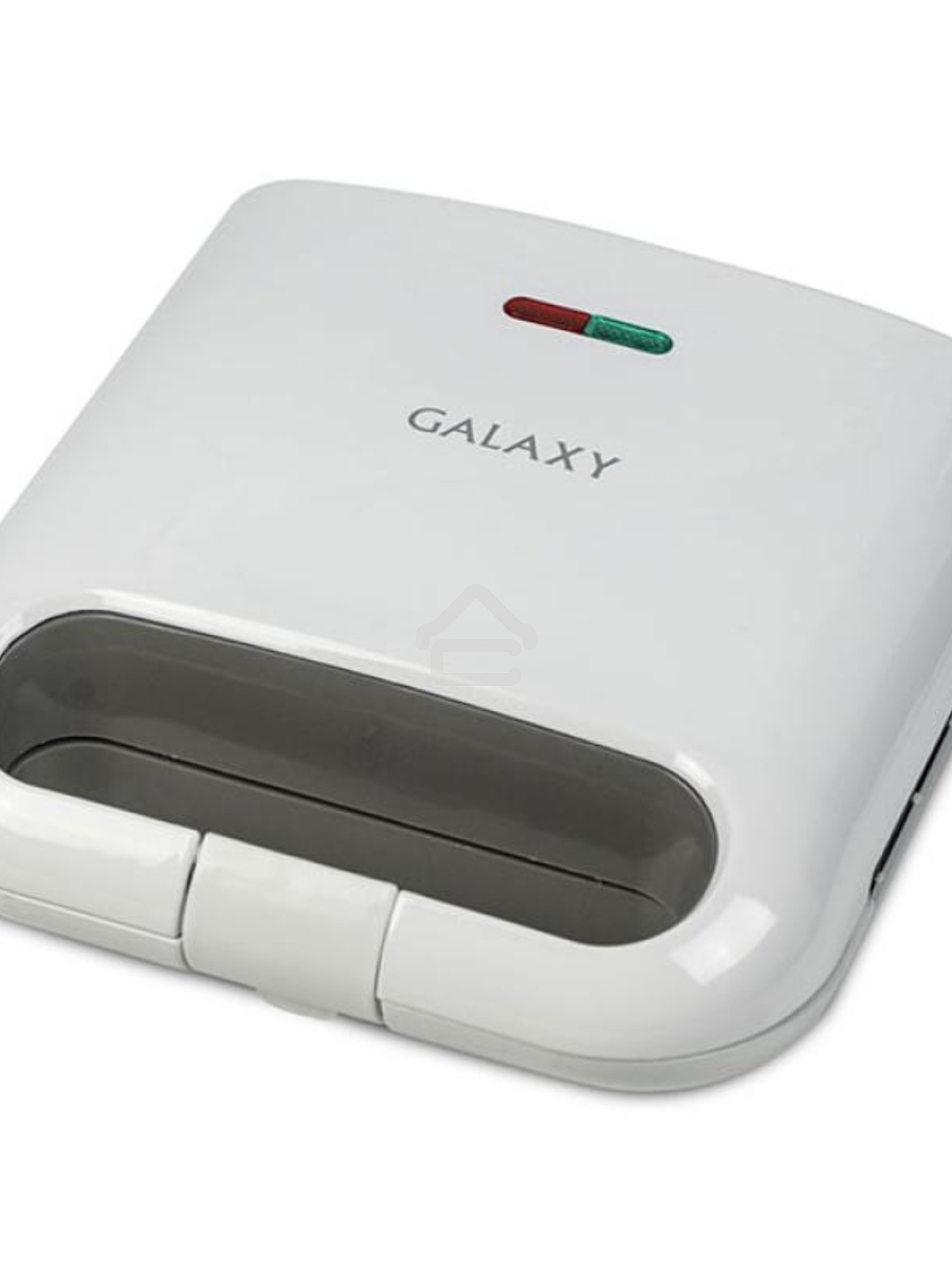 Сэндвич-тостер Galaxy Line GL 2962, белый, с несъемными пластинами, 800 Вт, индикаторы нагрева и сети, антипригарное покрытие рабочей поверхности, теплоизолированный корпус, прорезиненные ножки, препятствующие скольжению