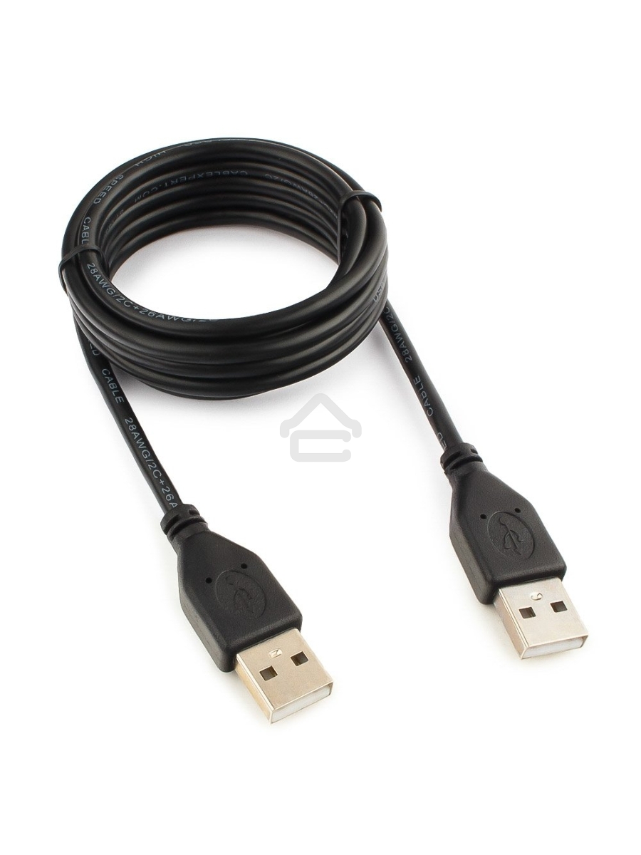 Кабель USB 2.0 Pro Cablexpert CCP-USB2-AMAM-6, AM/AM, 1.8м, экран, черный, пакет