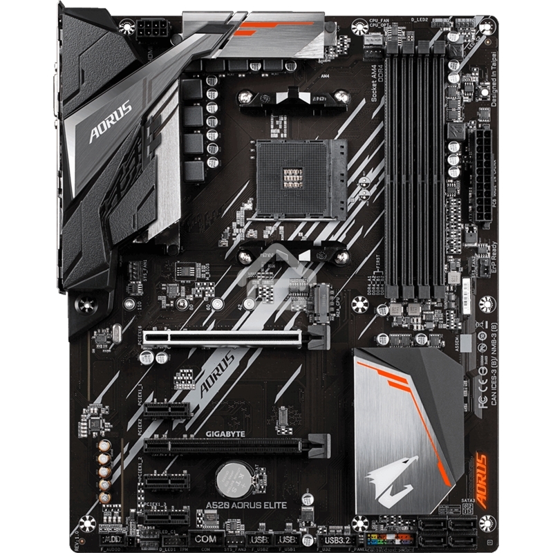 Материнская плата Gigabyte A520 AORUS ELITE, AM4, AMD A520, 4xDDR4, 4xSATA, 1xM.2, 1xPCI-E 3.0 x16, 1xHDMI, 1xDVI-D, 1x 1Gb LAN, 2xUSB 2.0, 4xUSB 3.2 Gen 1, 3x3.5 мм, 7.1, Micro-ATX