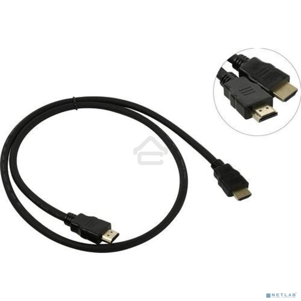 Кабель HDMI Exegate EX287729RUS EX-CC-HDMI2-1.0 (19M/19M, v2.0, 1м, 4K UHD, Ethernet, позолоченные контакты)
