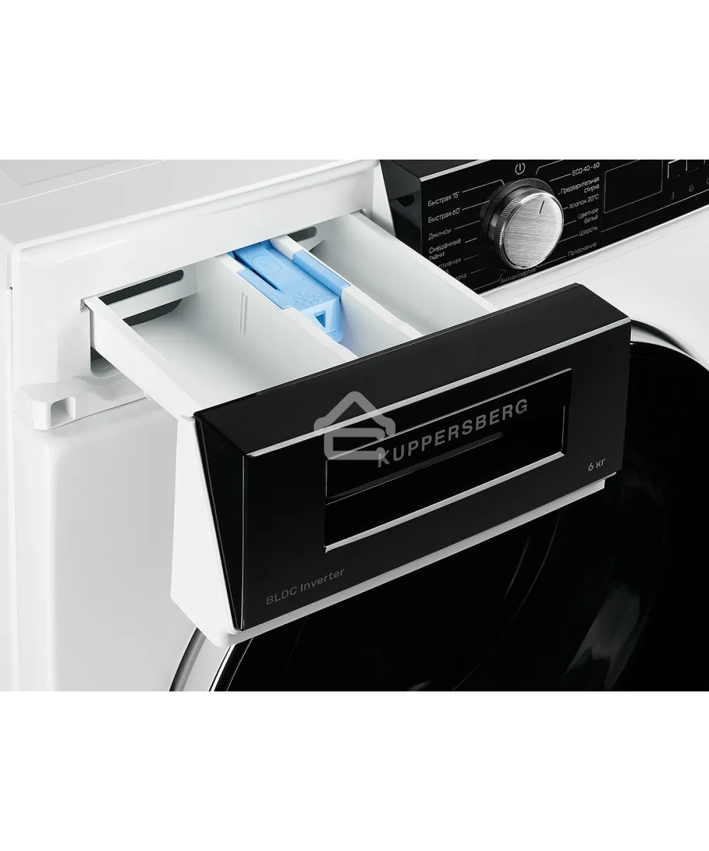 Отдельностоящая стиральная машина Kuppersberg WM 410 W, глубина 45 см, загрузка белья 6 кг, кнопочное управление, Отжим 1200 об.мин, 15 программ, Отложенный старт, Блокировка от детей, Уровень шума при стирке 50 дБ, Уровень шума при отжиме 75 дБ, Барабан 