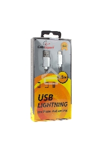 Кабель Cablexpert для Apple CC-G-APUSB02S-0.5M, AM/Lightning, серия Gold, длина 0.5м, серебро, блистер
