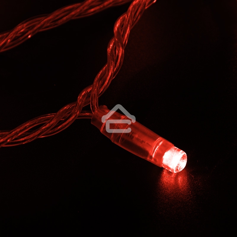 Гирлянда Neon-night Нить 10м, с эффектом мерцания, прозрачный ПВХ, 24В, Красный