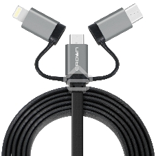Кабель Crown USB - microUSB/USB Type-C/Lightning CMCU-3182 черный