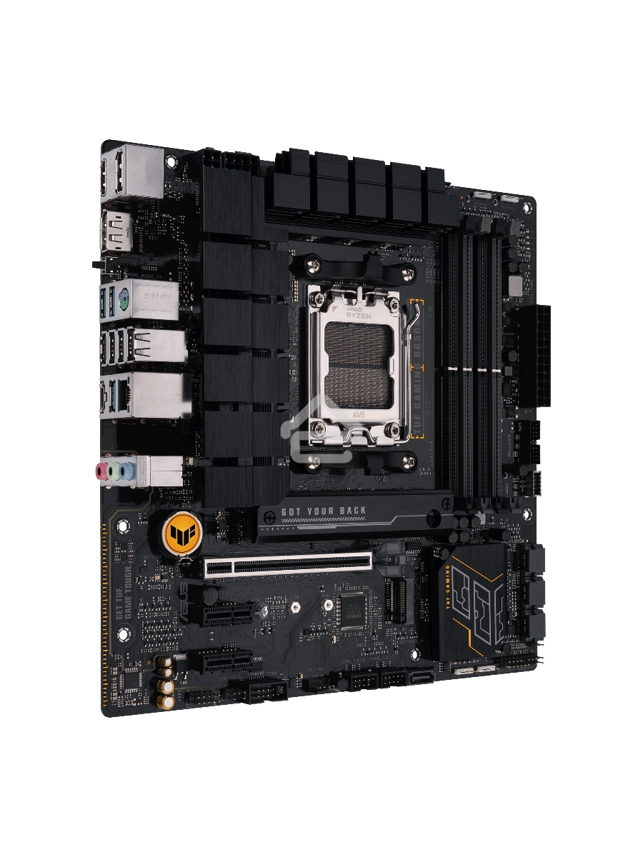 Материнская плата ASUS TUF GAMING B650M-E, AM5, AMD B650, 4xDDR5, 4xSATA, 2xM.2, 1xPCIe 4.0 x16, 2xPCIe x1, 2xDP, 1xHDMI, 1x 2.5Gb LAN, 1xUSB-A 3.2 Gen 2, 2xUSB-A 3.2 Gen 1, 4xUSB 2.0, 1xUSB-C 3.2 Gen 2, 3x3.5 мм, 7.1, mATX