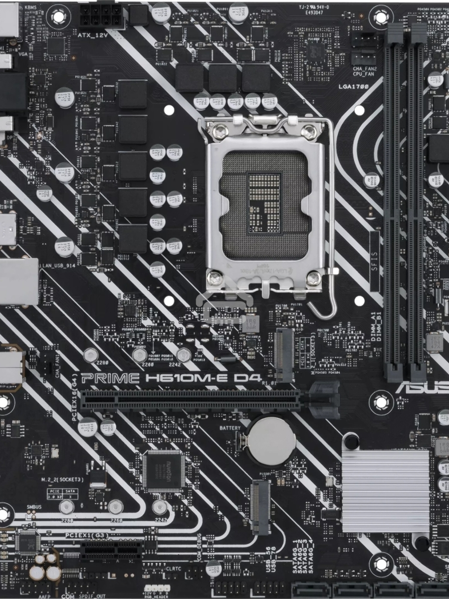 Материнская плата ASUS PRIME H610M-E D4-CSM, LGA 1700, Intel H610, 2xDDR4, 4xSATA, 2xM.2 PCIe 3.0 (x2, x4), 1xPCIe 4.0 x16, 1xPCIe x1, 1xHDMI, 1xDP, 1xVGA, 2xUSB-A 2.0, 2xUSB-A 3.2 Gen 1, 1x 1Gb LAN, 3x3.5 мм, 7.1, mATX