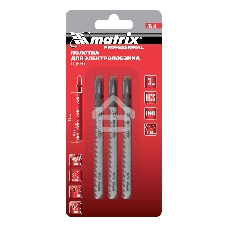 Полотна для электролобзика Matrix по дереву, 3 шт. T144D, 75 х 4мм, HCS