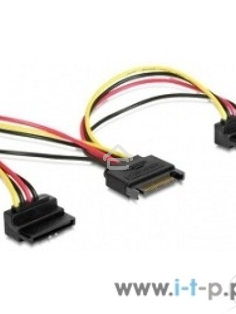 Кабель Gembird/Cablexpert Кабель питания SATA, 15см, 15pin (M)/2x15pin(F) на 2 SATA устройства, угловой разъем (CC-SATAM2F-02)