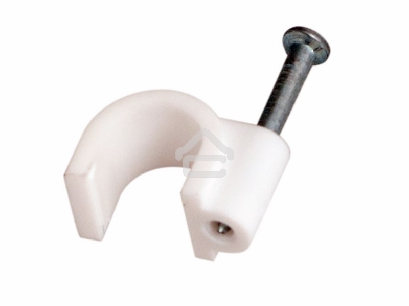 Крепеж кабеля круглый 8 мм, белый (упак. 50 шт) Rexant