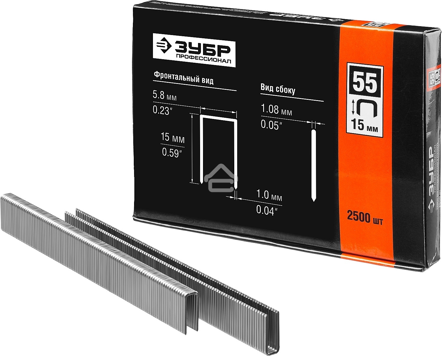 Скобы ЗУБР тип 55, 15 мм, особотвердые, 