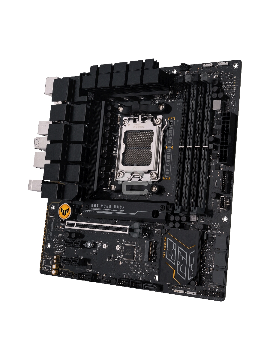 Материнская плата ASUS TUF GAMING B650M-E, AM5, AMD B650, 4xDDR5, 4xSATA, 2xM.2, 1xPCIe 4.0 x16, 2xPCIe x1, 2xDP, 1xHDMI, 1x 2.5Gb LAN, 1xUSB-A 3.2 Gen 2, 2xUSB-A 3.2 Gen 1, 4xUSB 2.0, 1xUSB-C 3.2 Gen 2, 3x3.5 мм, 7.1, mATX