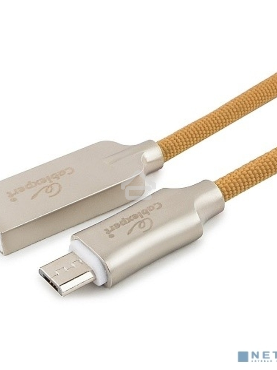 Кабель USB 2.0 Cablexpert CC-P-mUSB02Gd-1M, AM/microB, серия Platinum, длина 1м, золотой, блистер