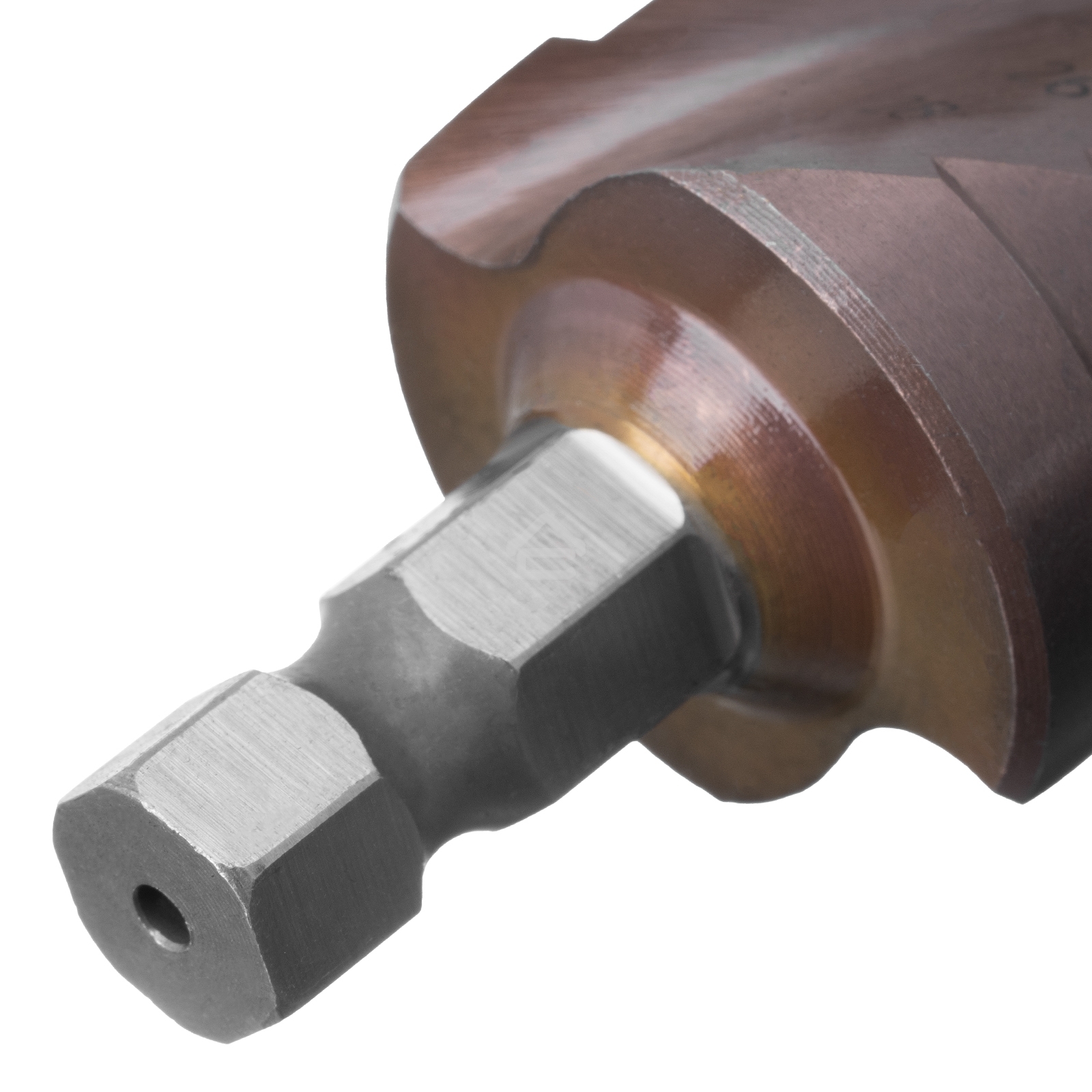 Сверло ступенчатое Denzel 6-8-10-12-14-16-18-20-22-24-26-28-30 мм, Р6М5К5, 6-гр. хвостовик 723614