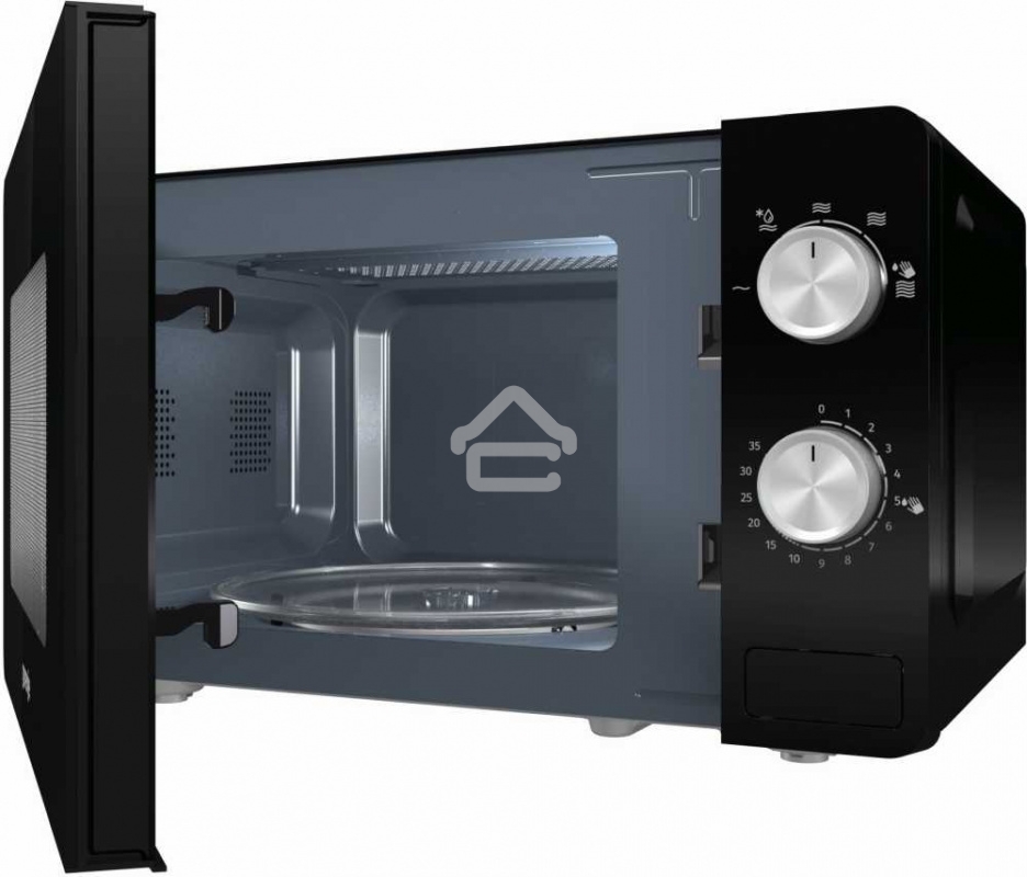 Микроволновая печь Gorenje MO20E1B черный, 20 л, 800 Вт, переключатели - поворотный механизм