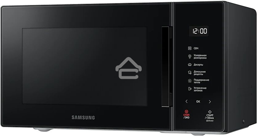 Микроволновая печь Samsung MS23T5018AK/BW черный, 23 л, 800 Вт, переключатели - сенсор