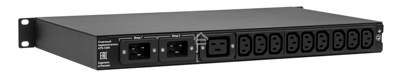 Автоматический ввод резерва ELEMY RACK ATS, 1U, 220В, 16А, OLED, Ethernet, in (2) C20, out (1) C19 (9) C13
