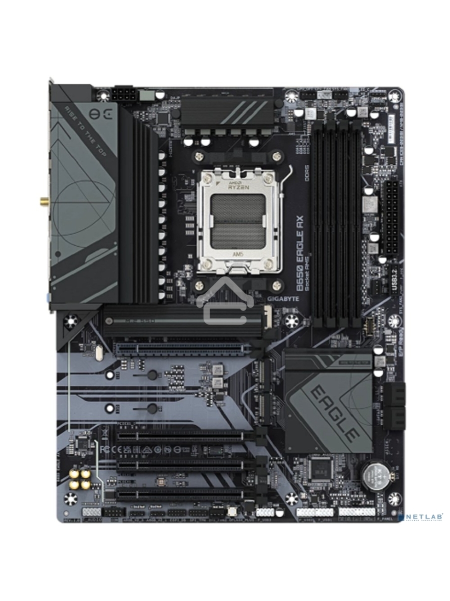 Материнская плата GIGABYTE B650 EAGLE AX, AM5, AMD B650, 4xDDR5, 4xSATA, 3xM.2, 1xPCI-E 4.0 x16, 3xPCI-E 3.0 x1, 1xHDMI, 1xDP, 1x 1Gb LAN, 2xUSB 3.2 Gen 2, 1xUSB 3.2 Gen 1, 6xUSB 2.0, 3x3.5 мм, 7.1, Standard-ATX
