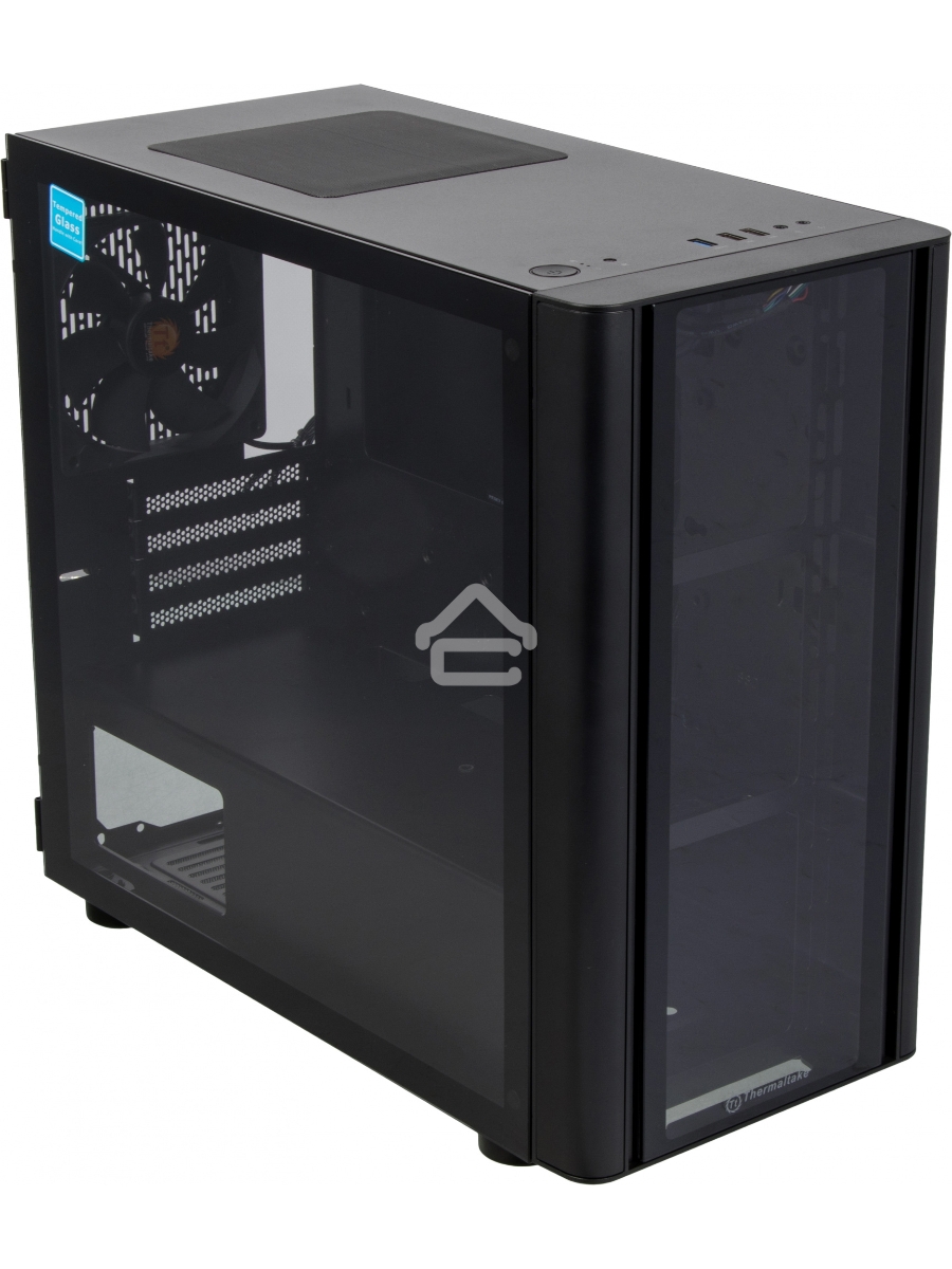 Компьютерный корпус Thermaltake V150 TG CA-1R1-00S1WN-00 Black/Win/SPCC/Tempered Glass*2/ 120mm Standard Fan*1